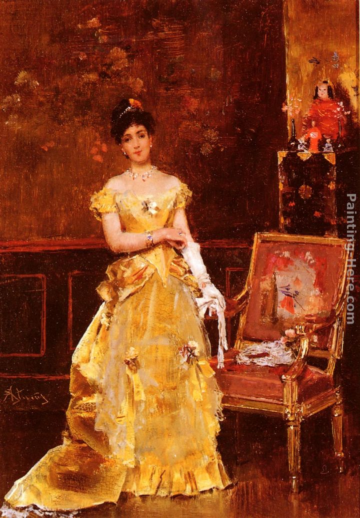 Preparing For The Ball painting - Alfred Stevens Preparing For The Ball art painting